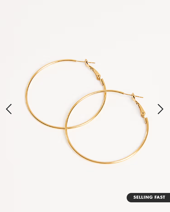 ASOS DESIGN waterproof stainless steel basic hoop earrings in gold tone