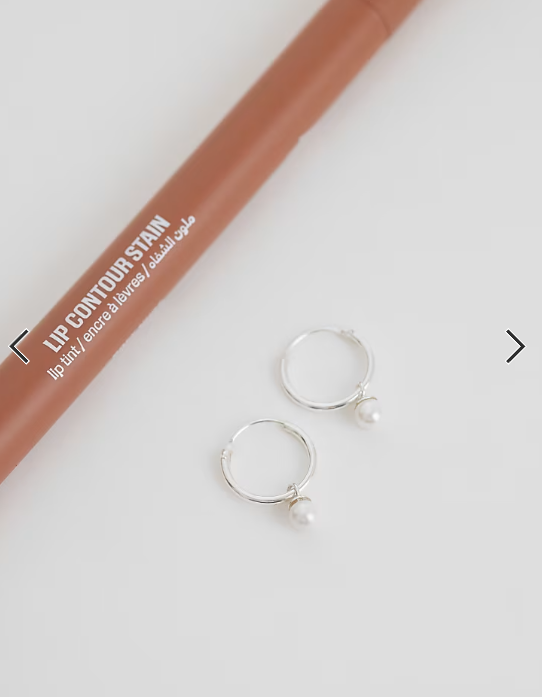 Kingsley Ryan pearl charm hoops in sterling silver