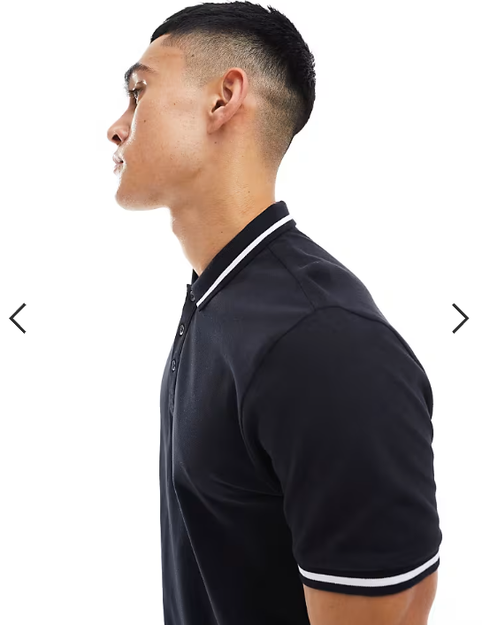 New Look tipped polo in black