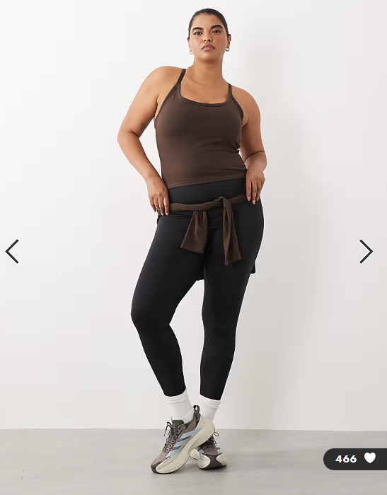 4505 Curve Icon soft touch yoga cami with inner bra and adjustable straps in chocolate - BROWN