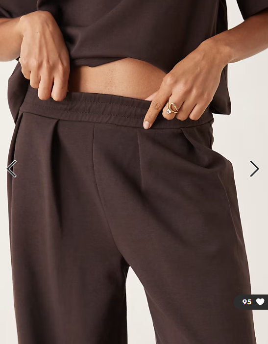 ASOS DESIGN interlock wide leg pants in chocolate