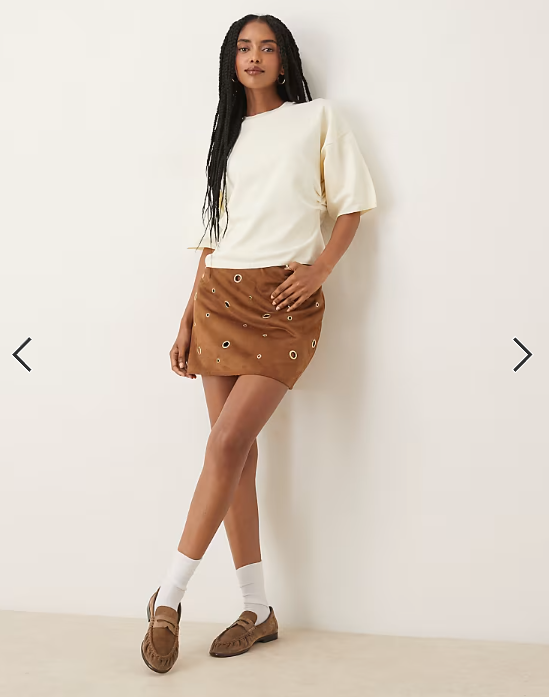 ASOS DESIGN ruched side knitted t-shirt in cream
