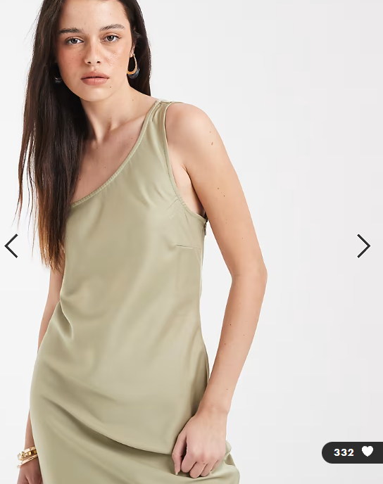 Object one shoulder satin maxi dress in sage green