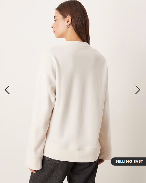 ASOS DESIGN supersoft oversized henley jumper in cream