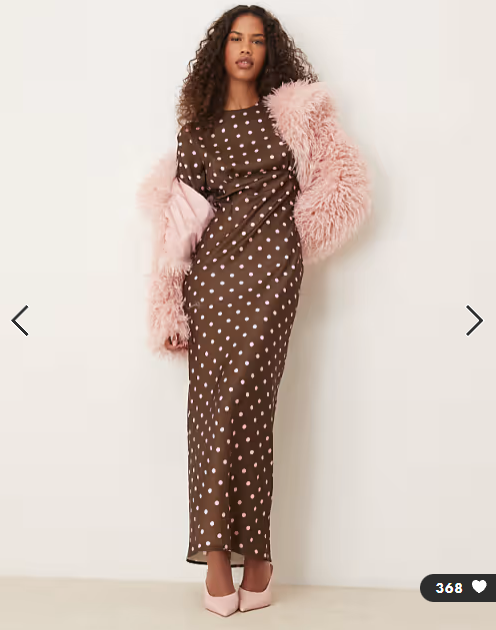 ASOS DESIGN bias bust detail maxi dress in spot print
