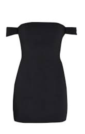 Black Bardot Bengaline Bodycon Dress