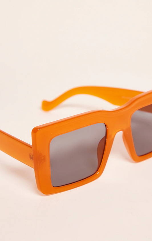 Orange Oversized Frame Square Sunglasses