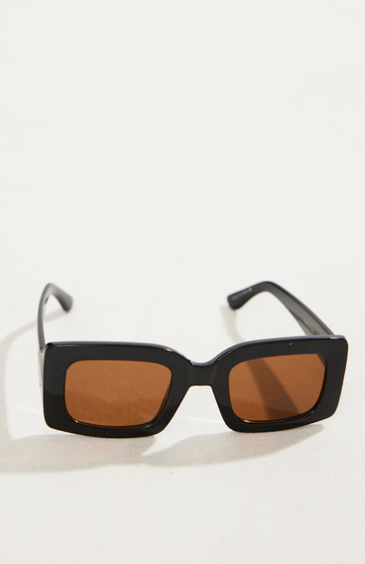 Black Tinted Chunky Square Frame Sunglasses