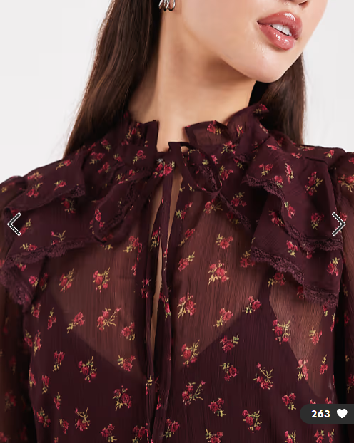 Wednesday's Girl high neck floaty midaxi dress in floral plum print