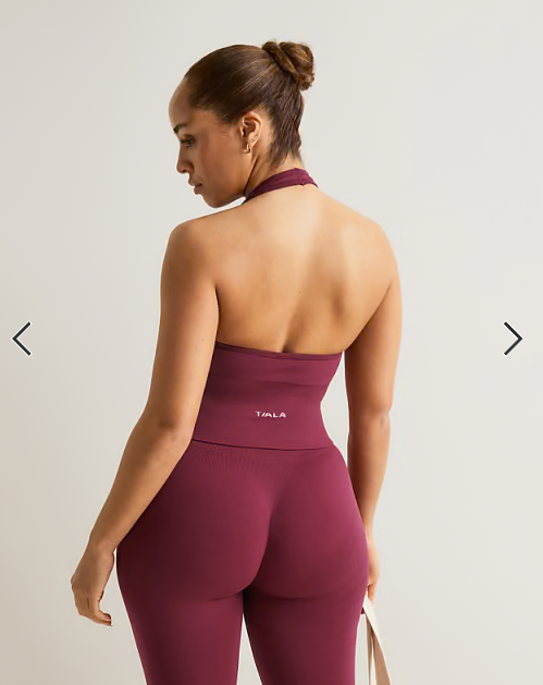 TALA Sculpt Seamless halter tank in cherry red