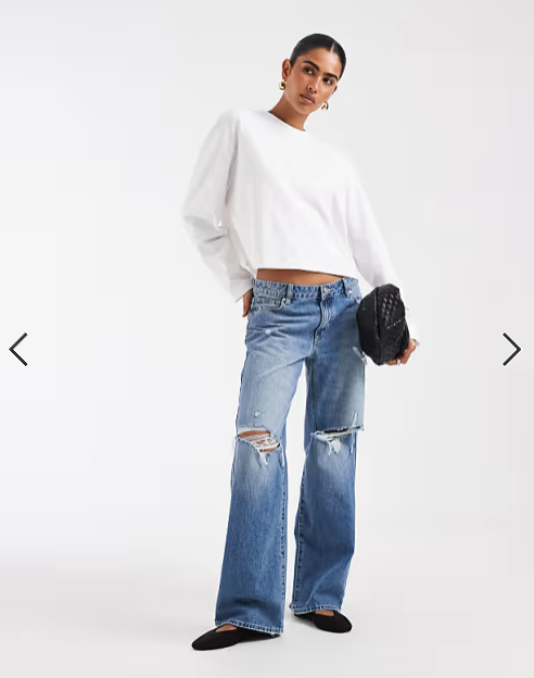 ASOS DESIGN long sleeve boxy cropped t-shirt in white