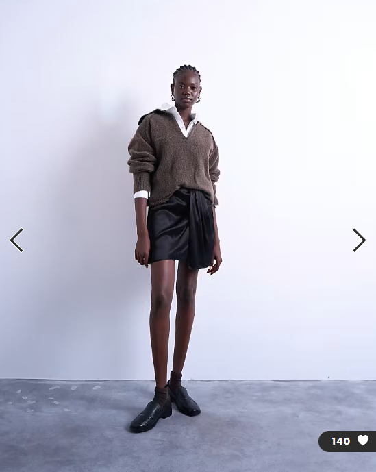 Topshop sarong mini skirt in black