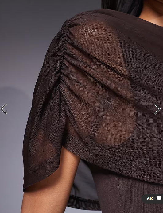 ASOS DESIGN mesh cape maxi dress in chocolate brown