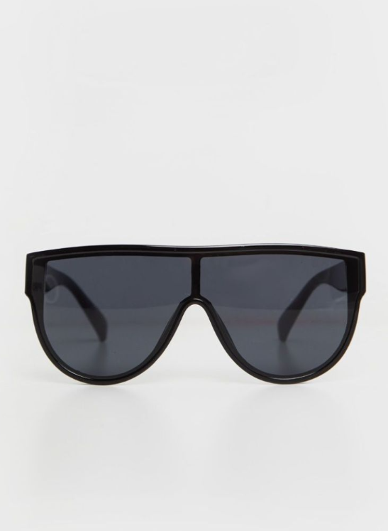 Black Tinted Oversized Flat Top Sunglasses