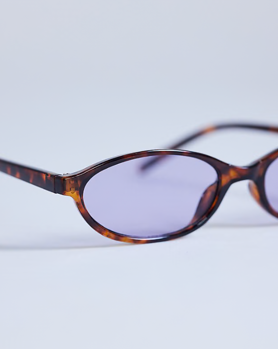 Topshop lanzarote oval sunglasses in tortoise