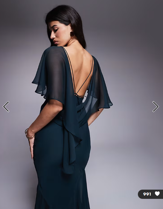 ASOS DESIGN cowl neck ruffle hem maxi dress in dark green