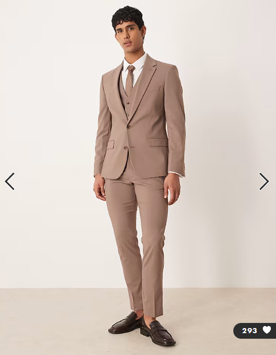 ASOS DESIGN skinny suit jacket in chocolate brown