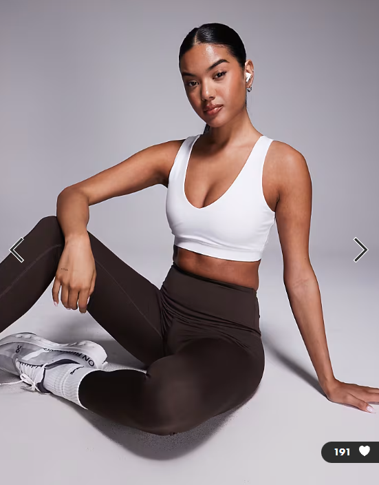 4505 racer back medium support sports bra in white