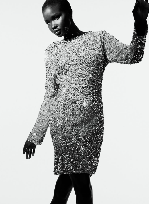 H&M - SEQUINED DEEP-BACK DRESS