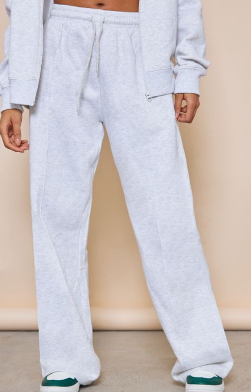 Plt Ash Grey Seam Detail Straight Leg Jogger