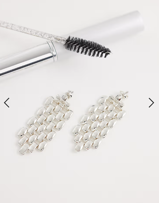 & Other Stories geometric drop earrings in silver