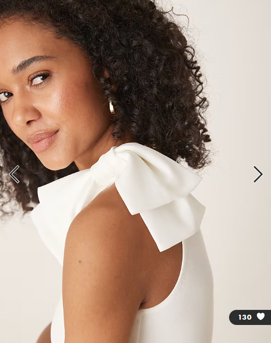 ASOS DESIGN crepe one shoulder bow top in cream in scuba-style fabric