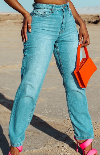 Shape Mid Blue Wash High Waist Mom Jeans