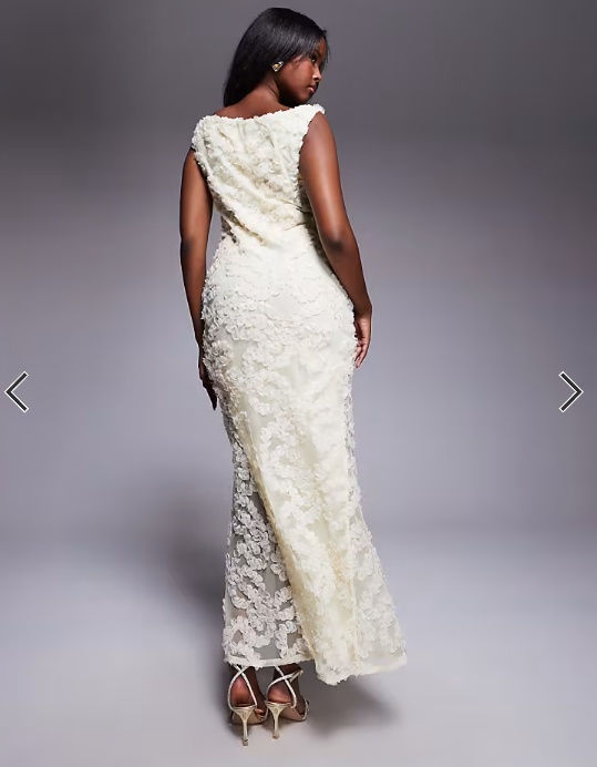 ASOS DESIGN textured maxi dress in cream