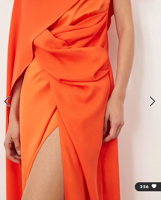 ARRANGE asymmetric caped maxi dress in red