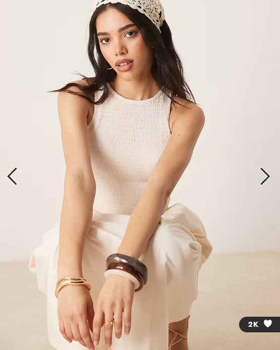 ASOS DESIGN racer crinkle bodice poplin skirt midi dress in cream