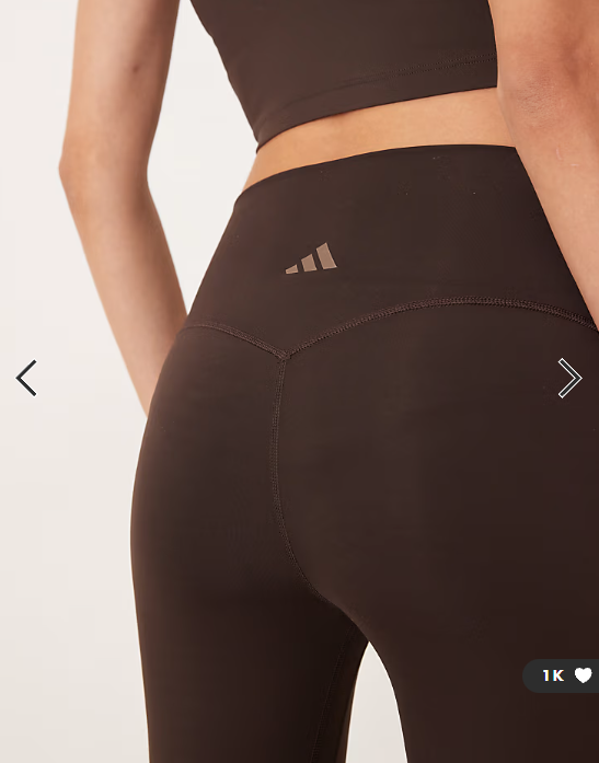 adidas Performance Three Stripes Studios crossover waistband flares in brown