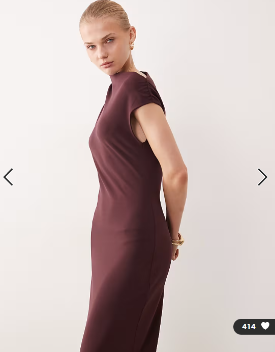 Mango asymmetric short sleeve midi dress in deep red
