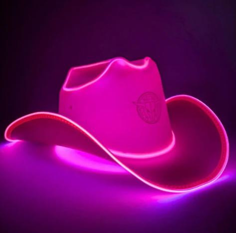Neon cowboys light up cowbody hat