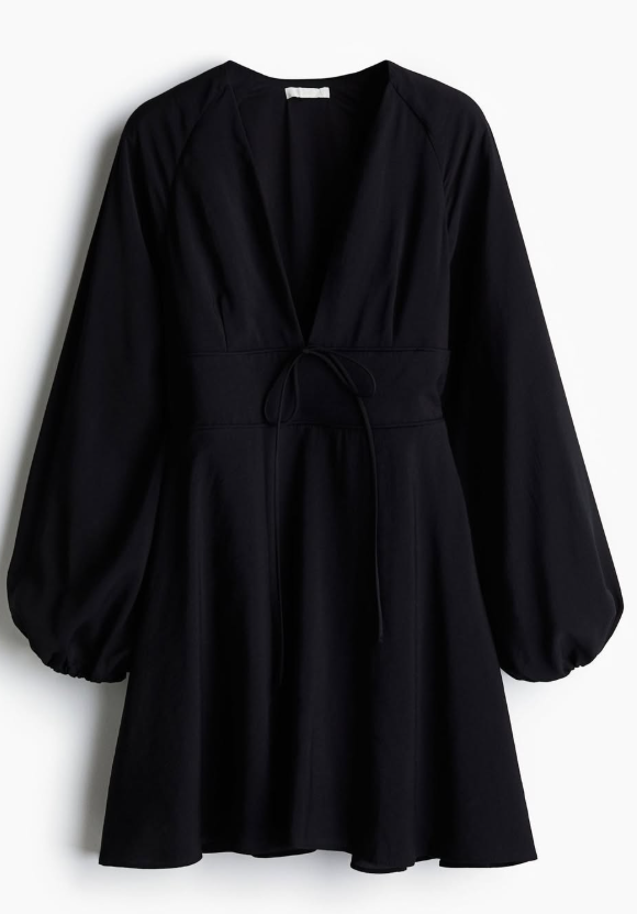 H&M - V-NECK DRESS - Black