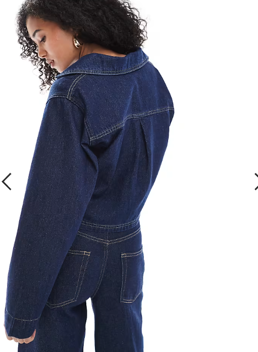ASOS DESIGN denim cropped rugby top in rinse