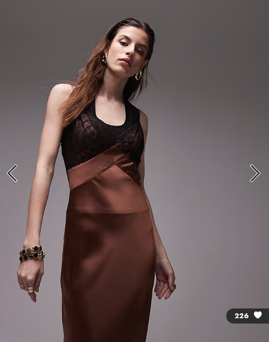 Topshop - lace bust vintage slip in chocolate