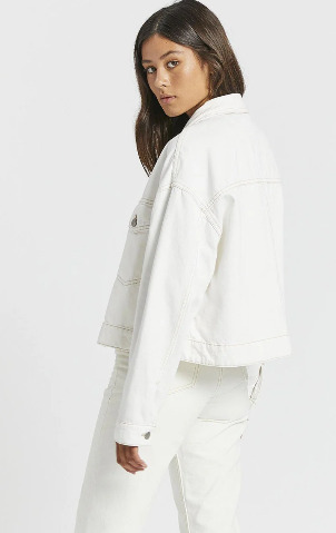 Khalila Cropped Jacket - Light Ecru