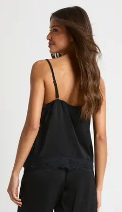 boohoo Eyelash Lace Trim Cami