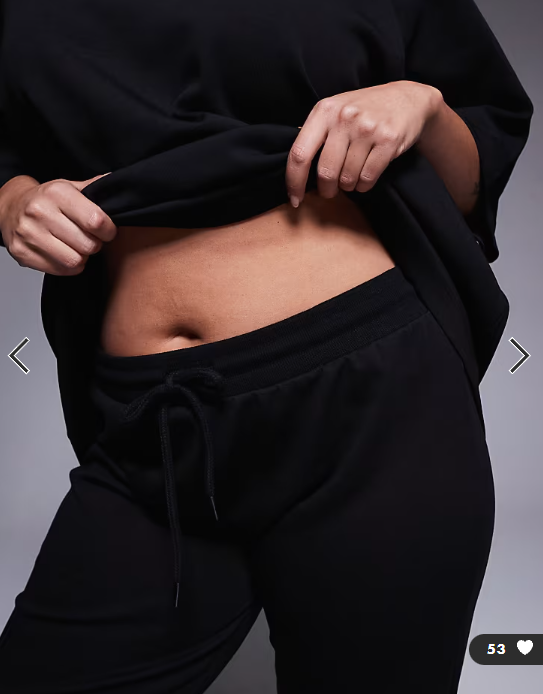 ASOS DESIGN Curve co-ord interlock flared jogger in black