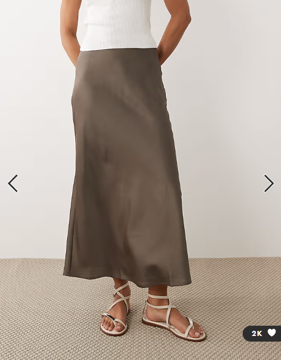 Vila satin maxi skirt in falcon