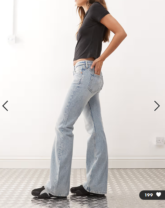 Weekday Nova slim flare jeans in light blue wash