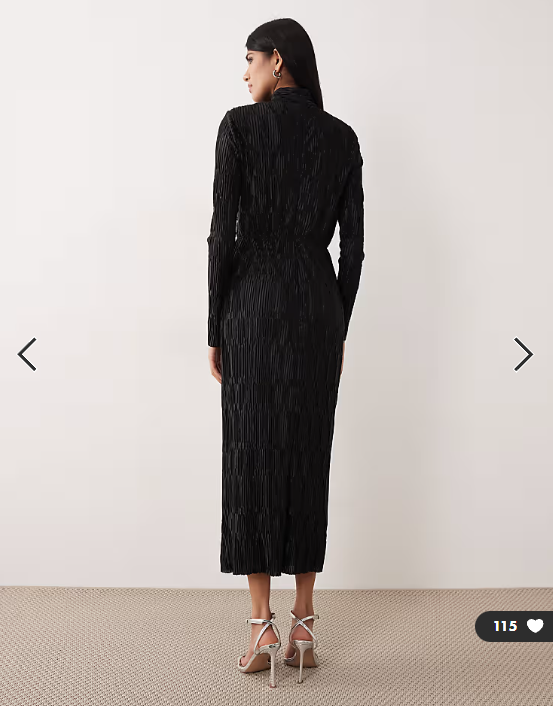 YAS high neck textured satin maxi dress in bright black