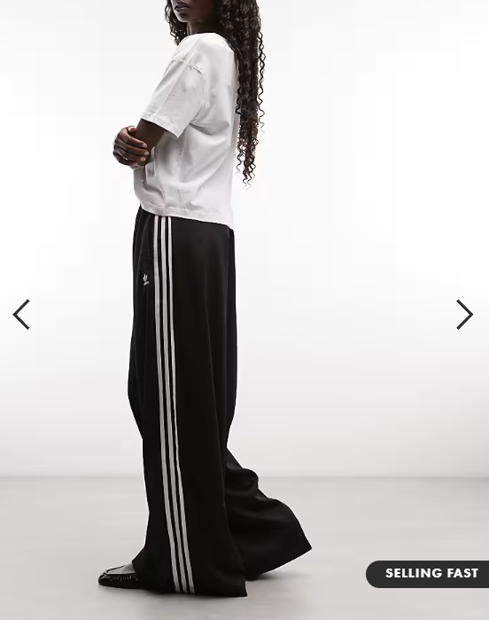 Adidas - originals wide leg satin joggers in black
