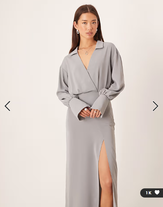 ASOS DESIGN draped shirt pencil midi skirt in grey