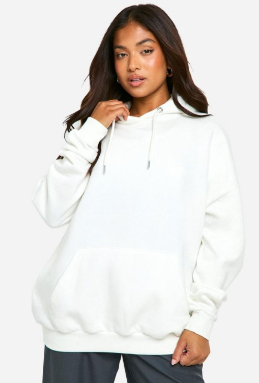 Boohoo - Petite Basic Oversized Hoodie - ecru
