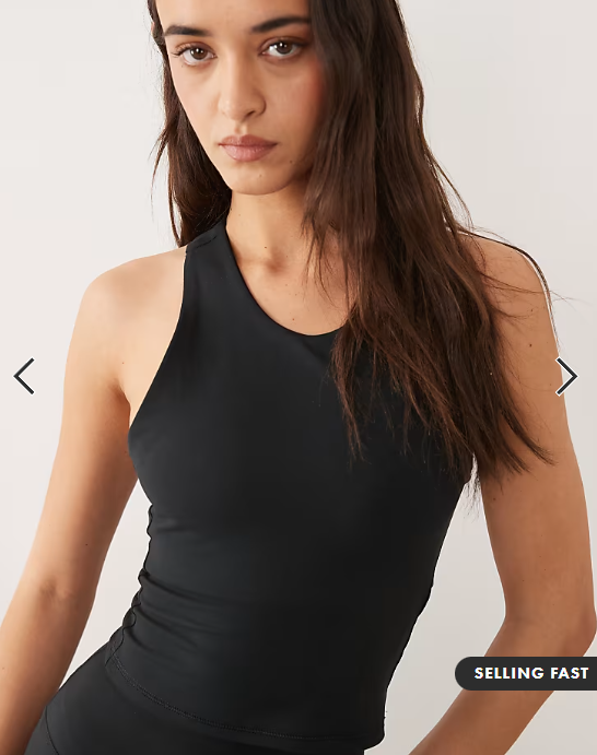 4505 Icon soft touch racer back vest with inner bra and removable padding in black