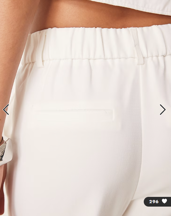 YAS tailored straight leg trouser co-ord in white