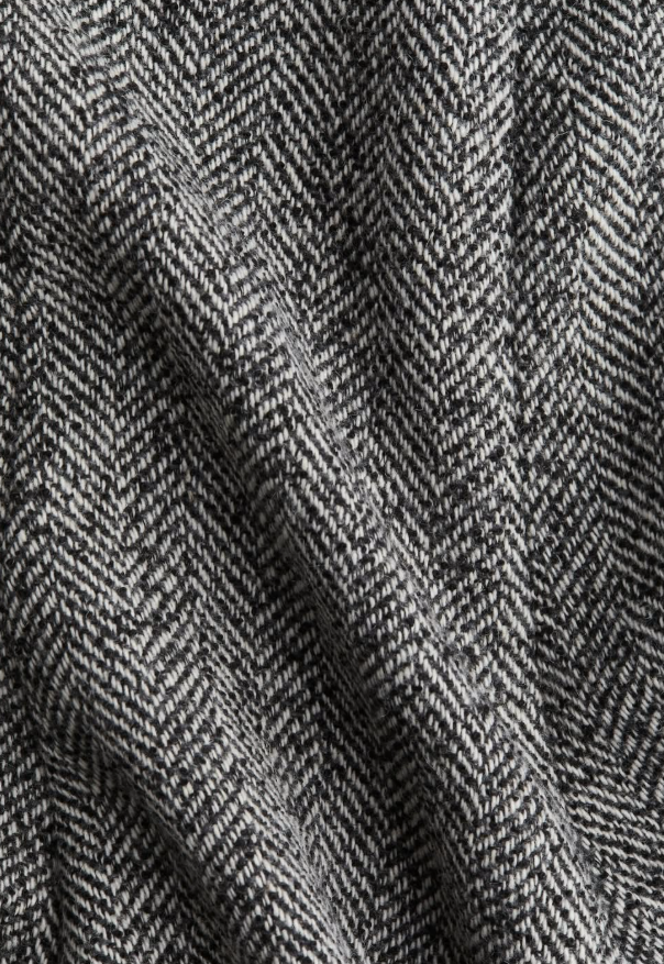 H&M - FLARED-HEM SKIRT- Grey Herrringbone - Wool Blend