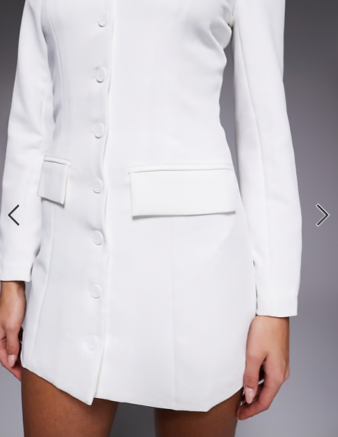 Aria Cove structured button through pocket detail tailored mini dress in cream