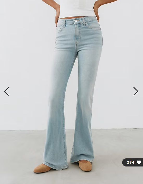 Pull&Bear Tall skinny flared jeans in sky blue